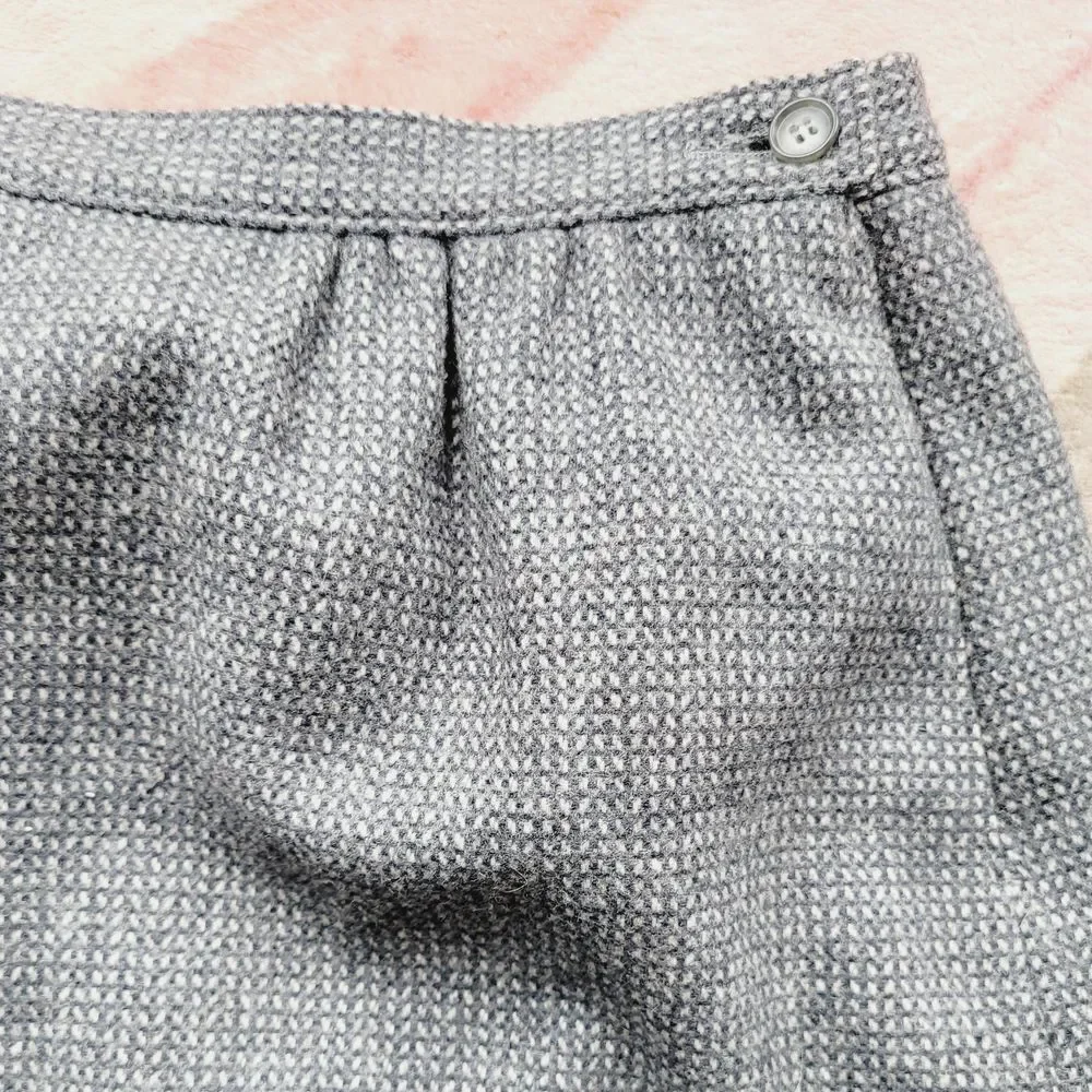 Pendleton‎ Vintage Grey Tweed Wool Skirt 8 USA Midi Pencil Vintage Office Career